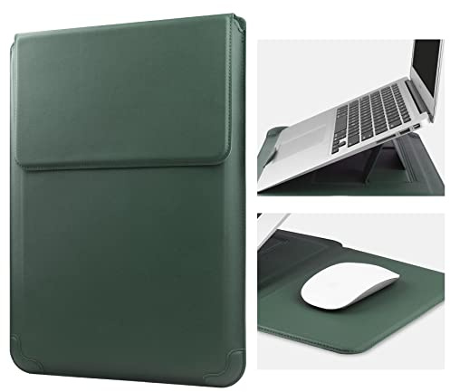 HoYiXi 13.3 Housse pour Laptop Cuir Pochette Case Compatible avec MacBook Air 13 M1 M2 2022-2018/MacBook Pro 13 2022-2016/Surface Pro 8/Surface Go 3 13-13.3'' Dell Lenovo HP ASUS Acer HUAWEI PC, Vert