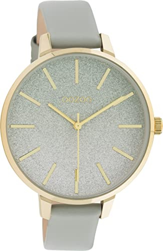 Oozoo Timepieces Damen Uhr - Armbanduhr Damen mit 14mm breites Lederarmband | Hochwertige Uhr für Frauen - Edle Analog Herrenuhr in rund