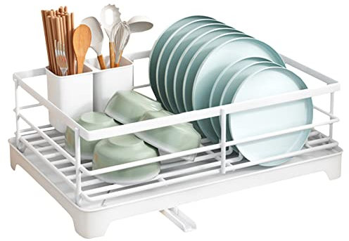 Scolapasta per stoviglie da cucina nera, vassoio stendibiancheria per lavello cucina, stendibiancheria, portautensili, non richiede assemblaggio, scolapiatti per piano di lavoro in cucina (stile 1
