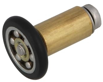 Amig - Set de 2 Rodamientos de mampara Mod. MMP04 - Ø20/17 mm - Poliamida - Negro - Rodamiento frontal, casquillo y tornillo inox - Para Puerta Corredera de Duchas de Baños