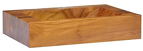 vidaXL Basin Wash Basin Countertop Sink for Washroom Bathroom Solid Wood Teak