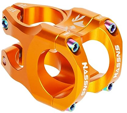 wueiooskj Leichter und hochfester Verstellbarer Fahrradlenker – verstellbare Vorbau für Mountainbike Lenker in Fahrposition, orange