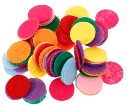 HOODANCOS 100 Stück Filzunterlage Rund Für DIY Bastelarbeiten Vliesstoffe Blumenfilz Runder Filz Filzunterlagenzubehör Material Für Handarbeitsbedarf Gemischte Farben
