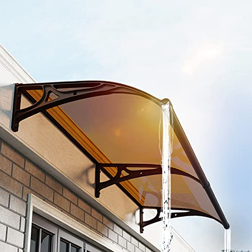 FDQAMLKX Vordach für Hintertür, Markise, Regenschutz, Türmarkise, Haus-Außenmarkise, Veranda-Gartenüberdachung, Polycarbonat, wetterfest und UV-geschützt, Halterung aus verdicktem Aluminium