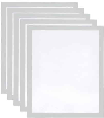 QUARKZMAN 5 Stück A4 Magnetrahmen, Info-Rahmen Selbstklebend Aufklappbarer Magnetrahmen mit Magnetverschluss, Bilderrahmen für Dokumente, Poster, Hinweise,Silber (31.5 x 25cm)