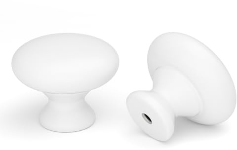 Goldenwarm 20 Pack Wardrobe Door Knobs White Cabinet Knobs Single Hole Drawer Handles White