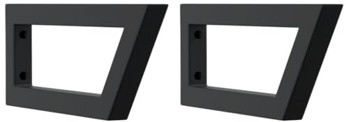vidaXL Reggimensole per Lavabo 2 pz Nere Trapezio in Acciaio