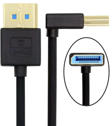 xiwai Ultrafine 90 Degree Up Angled DisplayPort 1.4 Cable 8K 4K 3.2ft/100cm, DP to DP Bi-Directional [UHD, 8K@60Hz, 4K@144Hz] Ultra-HD 32.4Gbps Extension Cord for Graphics Card Laptop Monitor