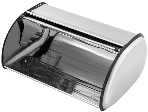 Salmeee Panera moderna de acero inoxidable, para ahorrar espacio, para pan más largo y fresco, 43,5 cm