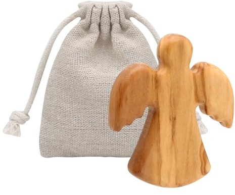 Holz Schutzengel Geschenk, Olivenholz-Schutz, Glücksbringer für Familie, Christen, Freunde, Prüflinge, Patienten