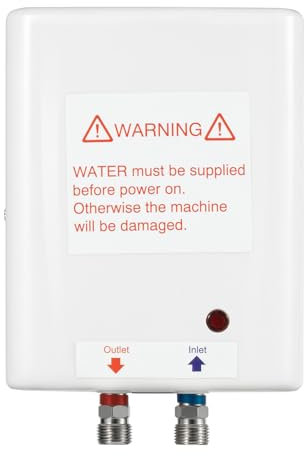 Tagtuell Mini-Durchlauferhitzer fürs Handwaschbecken, 3500W Warmwasserbereiter Elektrisch, Druckfest, Geeignet FüR Waschbecken, KüChen, Schnelles Aufheizen