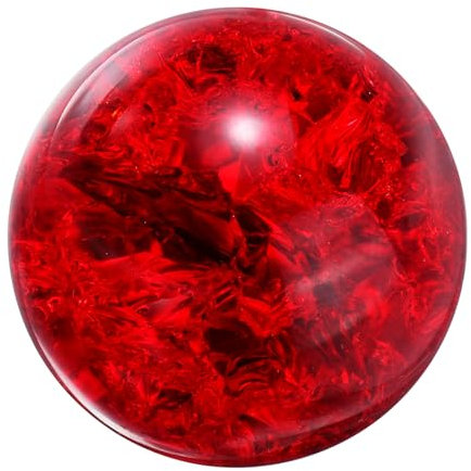 sourcing map 30mm/1.2 Crystal Sphere Ball Ice Cracked Glass Solid Decorative Sphere Crystal Ball Prop Ornament for Feng Shui Divination Fortune Telling Tabletop Fountain Decoration, Red