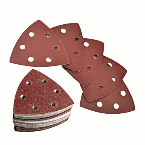 Triangle Grinding-Pads,Sanding Discs,90 Pieces Sanding Pads,93 * 93 * 93mm,andpaper for Electric Sander 15x（60 120 180 240 320 400）Grits. (Triangle Grinding-Pads)