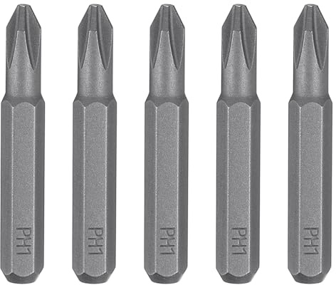 QUARKZMAN 5pcs PH1 Embout de Tournevis Cruciforme 5/32 Tige Hexagonale 28mm Longueur Acier S2 Magnétique Tête Phillips pour Tournevis Manuels Électriques Réparation de Précision