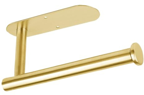 DIYZON Toilettenpapierhalter ohne Bohren, aus Edelstahl | Selbstklebender Toilettenpapierhalter, aus Edelstahl, Geeignet für Küche, Bad und Toilette (Gold)