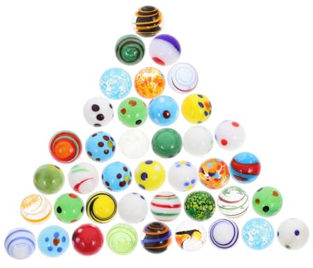 UPKOCH Glasmurmeln 38 Stück Bunt Rund Aus Robustem Glas Kleine Murmeln Für Aquarium Vase Dekoration Und Murmelspiel Kinder