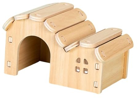 Fenteer Maison en Bois pour Hamster, Jouet pour Cacher Les Hamsters, Cabane pour Petits Rongeurs