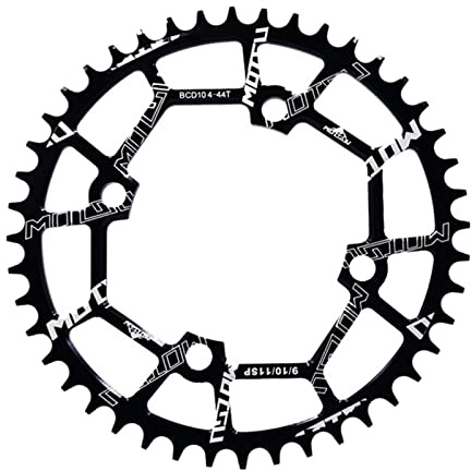 KBOLAE Bike Chainring 104BCD Kettenblatt Fahrrad Runde Kettenblatt Teile Schwarz 44T
