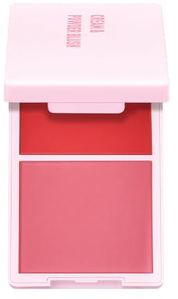 Fard à joues crème et poudre 2 en 1 pour créer un maquillage dimensionnel et tendance des joues pour une application lisse
