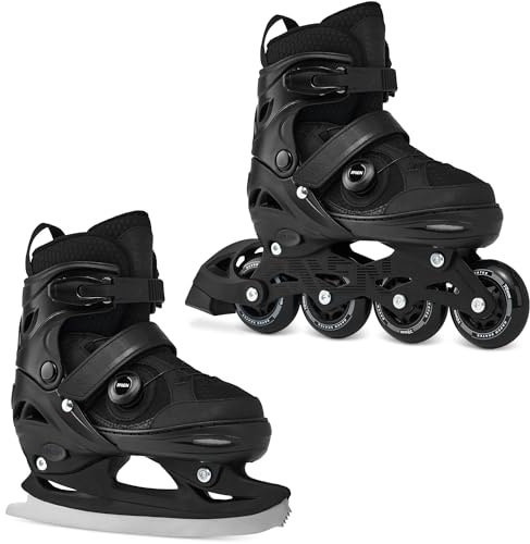 RAVEN Inline Skates Inliner für Kinder und Erwachsene OPTIONAL 2in1 mit Schlittschuhen verstellbar Oxen