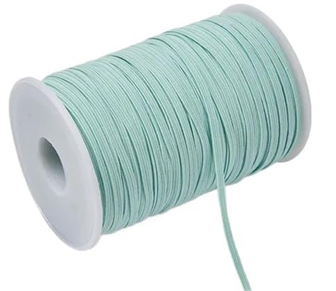 Banda elástica de goma colores 3 mm y 6 for coser, cinta licra, accesorios for prendas vestir para el bricolaje, la artesanía, la confección(Mint green,3mm 100yards)