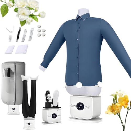 Plancha De Vapor Automática, Máquina De Planchar Profesional Manos Libres Con Tiempo Y Temperatura Ajustables, 109 Poros Inflables, Tanque De Aromaterapia Incorporado, Para Camisas, With drying hood