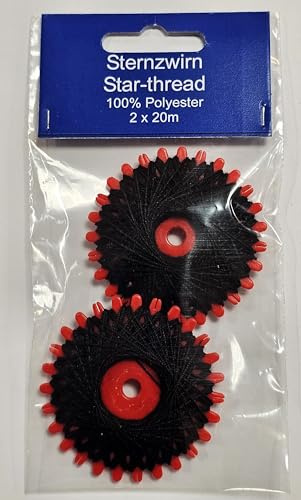 Generisch Sternzwirn Star-Thread reissfest 2 x 20m schwarz 100% Polyester