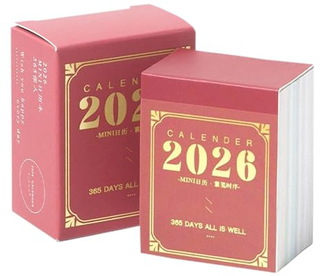 Mini calendario 2026-365 giorni, carta spessa strappabile, agenda giornaliera 2026, mini calendario da scrivania per pianificare appuntamenti a casa, scuola, aula viaggi, Natale, Capodanno, feste