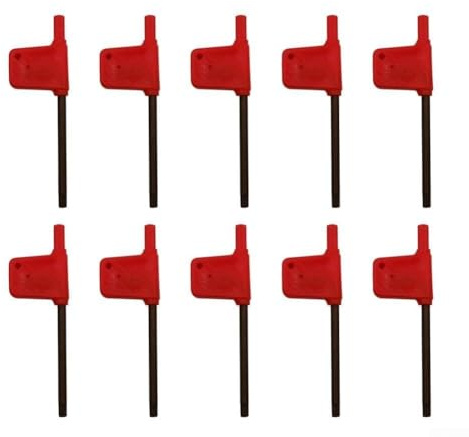 Lot de 10 tournevis Torx avec clés T5 pour T20, clé en T type drapeau rouge, pour outils de réparation, compatible avec perceuses manuelles et électriques (pour T20)