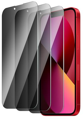 QZYWIKA Privacy screen protector for iPhone 13 mini, 3 Pack tempered glass 9H hardness, Privacy screen, Bubble-free Scratch-resistant Impact-resistant