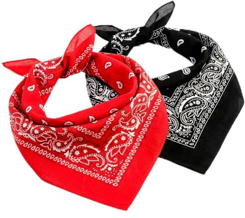 AURAE Bandana 2er Pack reine Baumwolle Halstuch für Herren und Damen