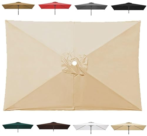 Rechteckiger Sonnenschirm Ersatzbezug 3x2m 2.5x2.5m 2.1x1.40m 3x3.0m Marktschirm Gartenschirm Ersatzabdeckung Für 4 6 8 Rippen