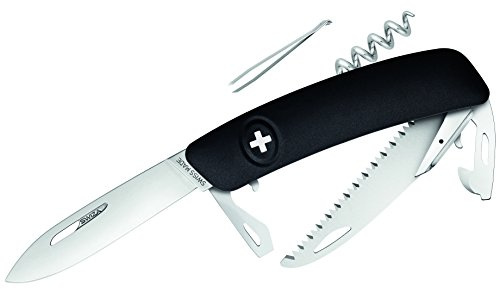 SWIZA Messer D05, schwarz Säge Schweizer Messer, blau
