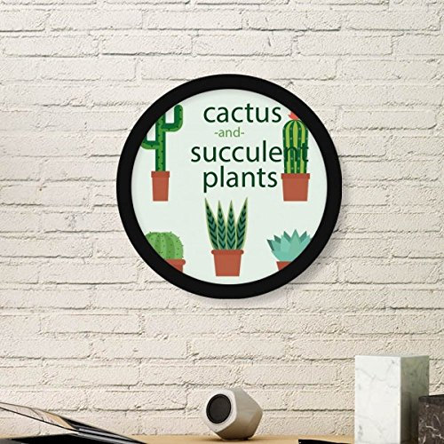 DIYthinker Las suculentas Cactus Planta de Tiesto Ejemplo de la Ronda Marco de Fotos de Cuadros de Pinturas dirigen la Etiqueta Gift Pared Grande Negro