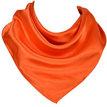 UK_Stone Damen Bandana Kopftuch Seidenschal Seidentuch Halstuch Nickituch 100% Seide Multifunktion Schal Unifarben 50 x 50cm, Orange