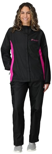 FROGG TOGGS Women's Stormwatch Waterproof Rain Jacket, Black/Pink, Large