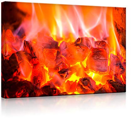 lightbox multicolor | LED Leinwandbild | Feuer und Glut | 60x40 cm | Fully Lighted