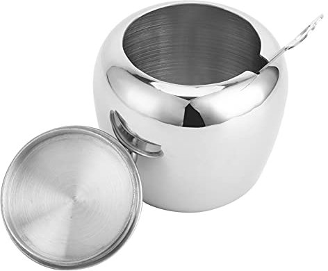Zuccheriera Sale Pepe Ciotola per spezie con cucchiaio per labbra domestica Acciaio inossidabile 304