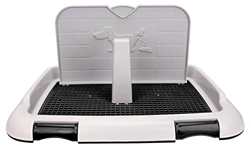 01 Inodoro de Entrenamiento, Malla para Inodoro para Perros de Interior con Valla extraíble para Perros pequeños para Perros machos(Black)