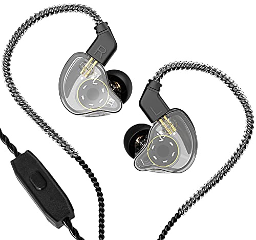 CCZ Melody in Ear Monitor, Dynamic Hybrid Dual Driver in Ear Auricolari 1BA+1DD HiFi Wired Cuffie Musicians IEM Upgrade Deep Bass Adatto per Bass Vocals Pop Folk ACG (con MIC, trasparente)
