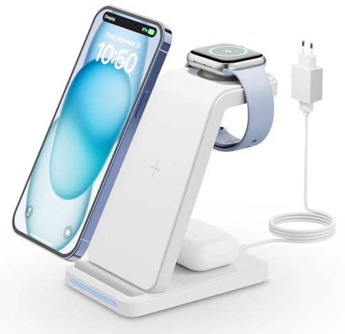 Cargador inalámbrico 2022, estación de Carga inalámbrica 3 en 1, Cargador Qi para Apple Watch 2/3/4/5/SE/6 Airpods 2/Pro i Phone 13/12/11/11 Pro/11 Pro MAX/XS Max/XS/XR/8/8+ Samsung S10 S9 S8 S7