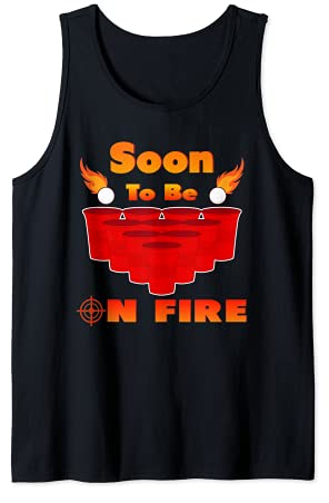 On Fire Beer Pong Lustig Bierpong Champion Team Damen Herren Tank Top