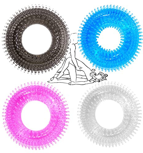 Iron-Story Anelli da Uomo Multicolori da 4 Pezzi Set di Tempo di Ritardo per Uomo