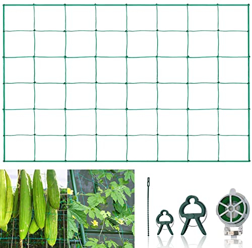 Rete da Giardino per Piante Rampicanti, Anti Uccelli e Protezione - Tessuta Extra Resistente Con Maglie Robuste per Cetrioli (2 x 3m)