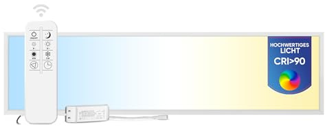 LECOM LED Panel 120x30 Dimmbar 3000-6000K CRI90 Fernbedienung Rasterleuchte | LED Deckenpanel mit natürliche Farben für Rasterdecke (Odenwalddecke). Ideal für Büro, Praxis, Kanzlei und Schulungsraum.