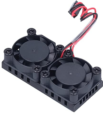 Entatial Kühler für Raspberry Pi, Low Noise Dual Fan Kühlkörper Kühler ABS für 3B 3B+ 4 4B