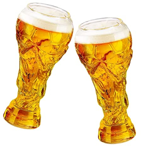 EdirFtra Copa del Mundo de Cerveza, Copa de Fútbol en Forma de Copa de Cerveza 2, Adecuado para el Bar de Fiesta y los Aficionados al fútbol
