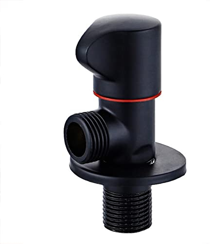 BiaoTeng Valvola Angolare Nera,Valvola A Sfera 1/2 Pollice Ad Angolo,Acqua calda e fredda,Valvola Arresto Acqua Bagno,Rubinetto Sottolavabo Nero,Nero A