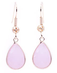 ZARZAMORA Pendientes Mujer Gota de Agua-Aretes Colgantes Cristal Transparente forma de Lagrima Ribetes Dorados-Gancho Hippy Acero Inoxidable Chapado en Oro14k-Regalo Original