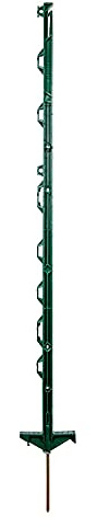horizont Weidezaunpfähle Kunststoff 108 cm, 10 Stück, grün | Einzeltritt, mit Ösen für Bänder, Seile, Litzen, Weidezaunpfahl, Kunststoffpfahl für Weidezaun